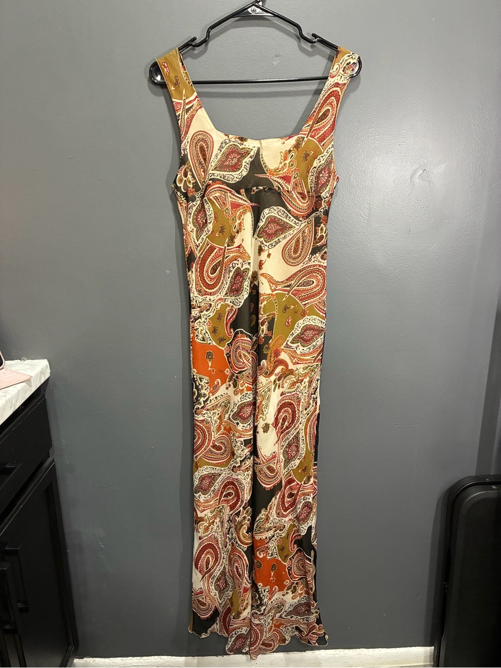 MPH collection brown & orange paisley whimsy grunge dress size M